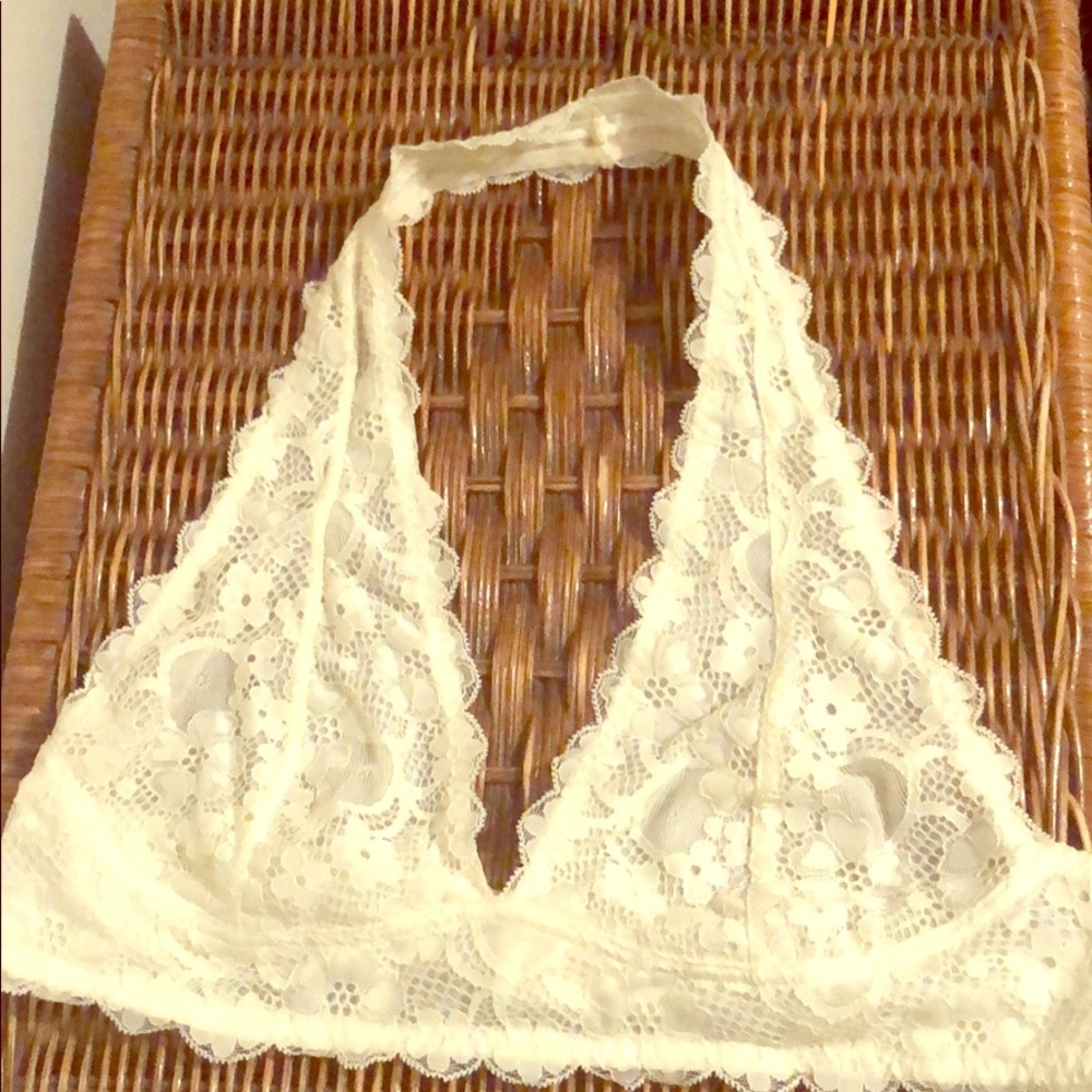 Free people lace halter bralette size large